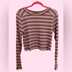NWT Wild Fable long sleeve multi color crop top XL